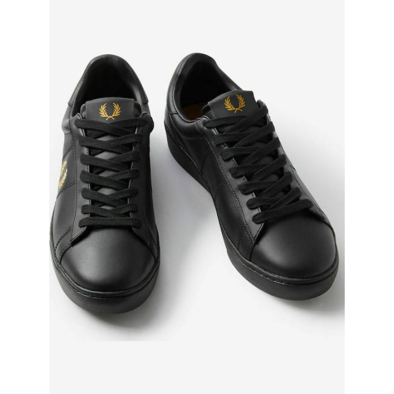 Fred Perry Ανδρικό Δερμάτινο Sneaker Spencer Leather B2333-102 Μαύρο
