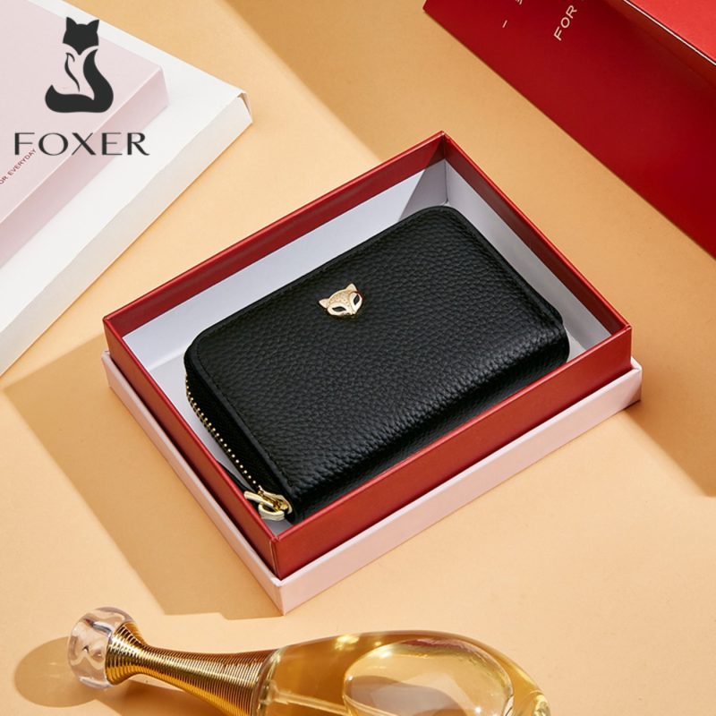 Γυναικείο δερμάτινο πορτοφόλι Foxer 253015F μαύρο