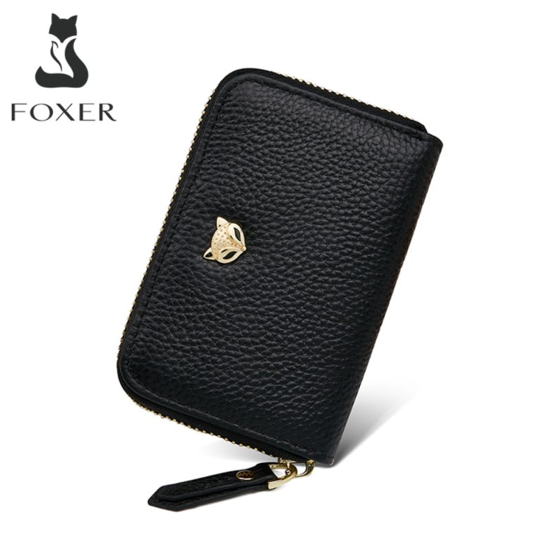 Γυναικείο δερμάτινο πορτοφόλι Foxer 253015F μαύρο