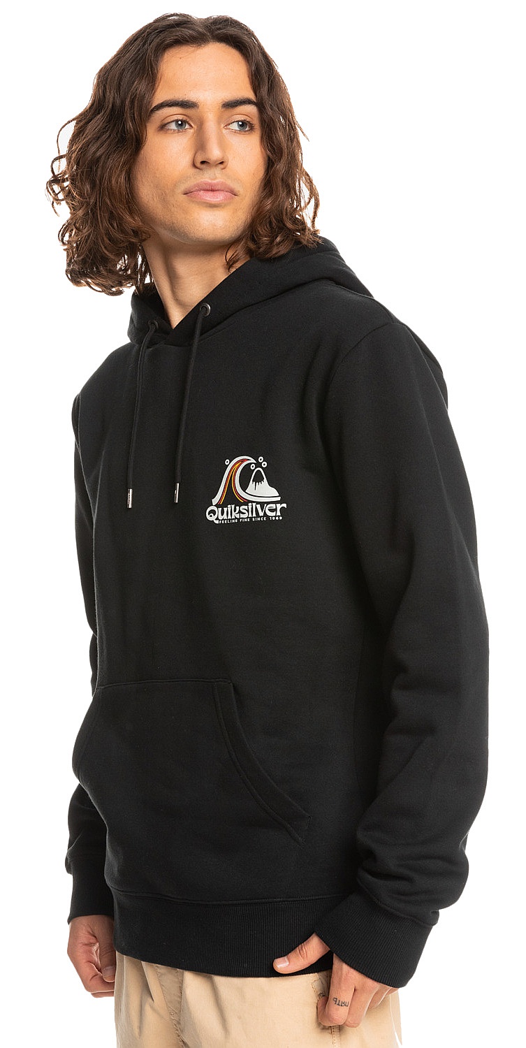 Quiksilver Ανδρικό Φούτερ με Κουκούλα Rolling Circle Sweatshirt EQYFT04669-KVJ0 Μαύρο