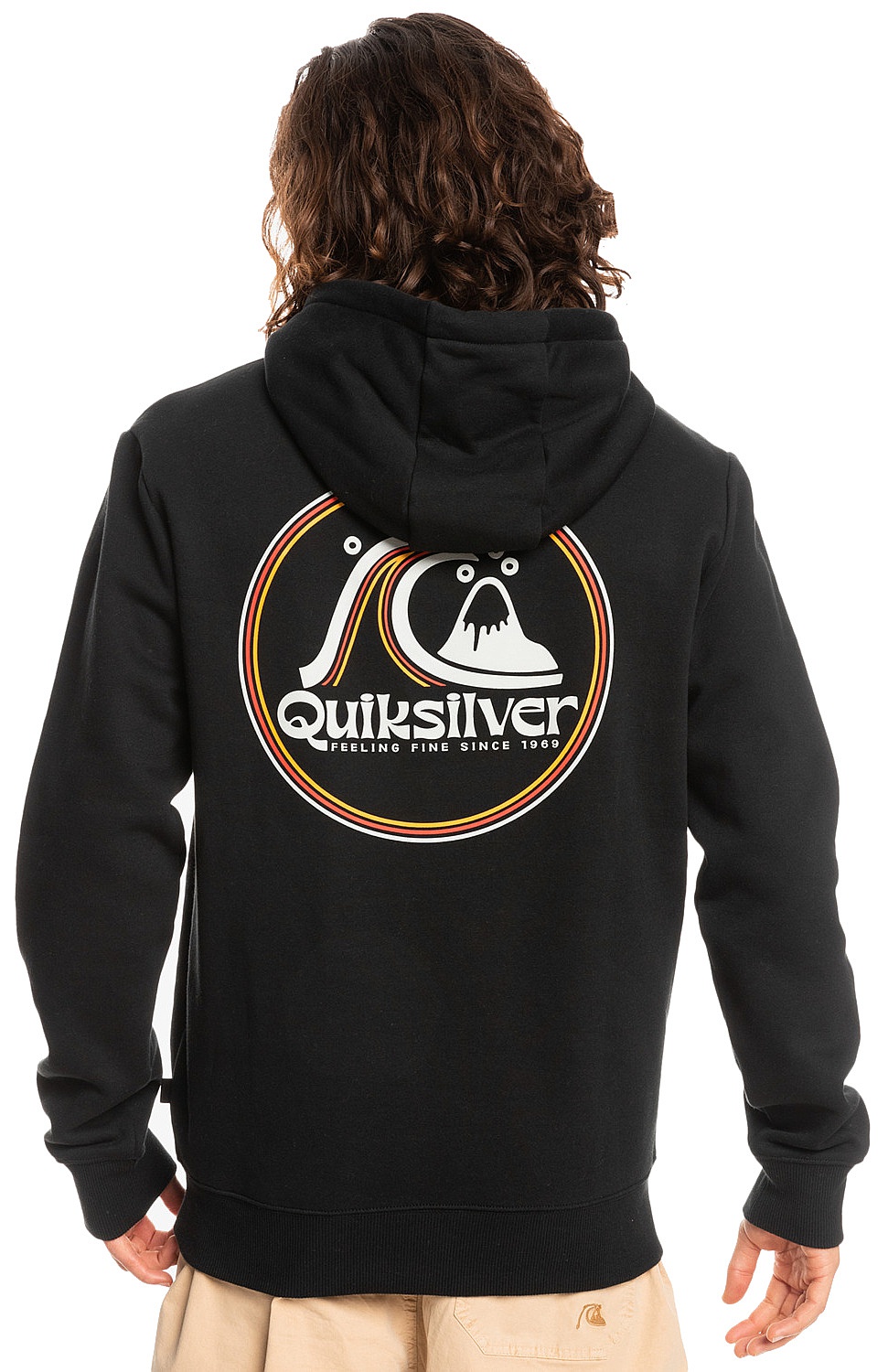 Quiksilver Ανδρικό Φούτερ με Κουκούλα Rolling Circle Sweatshirt EQYFT04669-KVJ0 Μαύρο