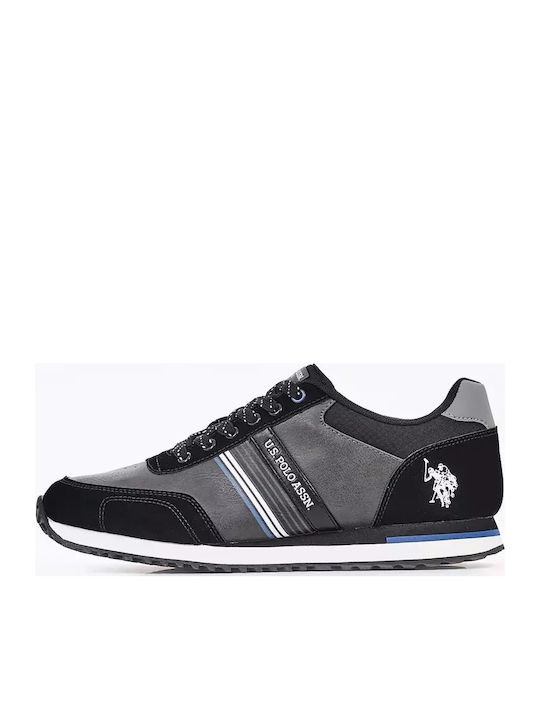 U.S. Polo Assn. Ανδρικά Παπούτσια Sneakers Xirio001A-Blk-Gry01 Μαύρο Μαύρο