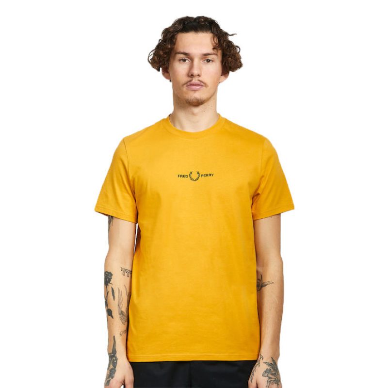 Fred Perry Ανδρική Μπλούζα Embroidered T-Shirt M2706-480 Μουσταρδί