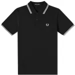 Fred Perry Ανδρική Μπλούζα Twin Tipped Polo M3600-350 Μαύρο