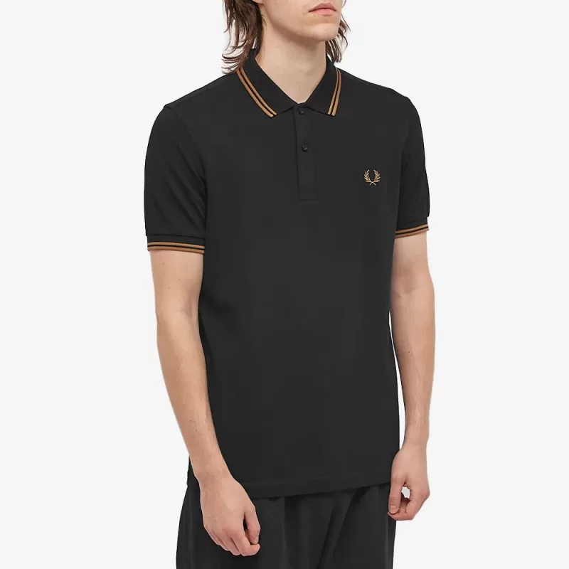 Fred Perry Ανδρική Μπλούζα Twin Tipped Polo M3600-Q27 Μαύρο
