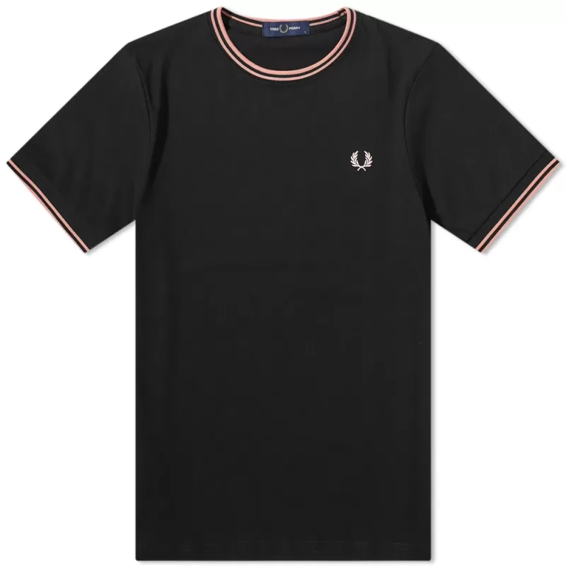 Fred Perry Ανδρική Μπλούζα Τ-Shirt Twin Tipped M1588 -P75 Mαύρο