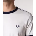 Fred Perry Ανδρικό T-Shirt Taped Ringer T-Shirt M4620-129 Άσπρο