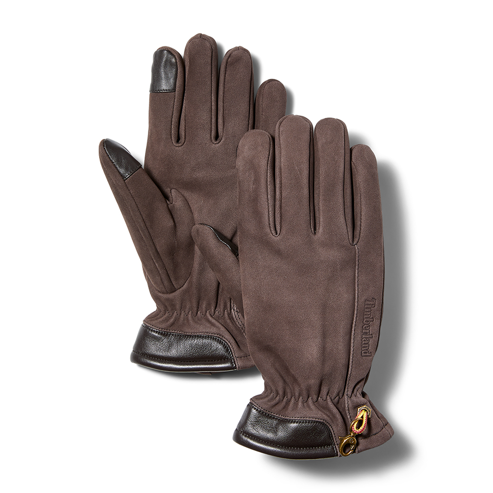 Timberland Ανδρικά Δερμάτινα Γάντια Winter Hill Nubuck Glove With Touch Tips TB0A1EMN-214 Καφέ