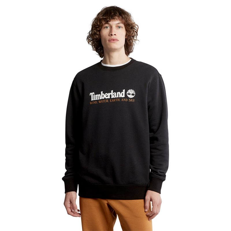 Timberland Ανδρικό Φούτερ Wind Water Earth & Sky Sweatshirt Regular TB0A27HC001 Μαύρο