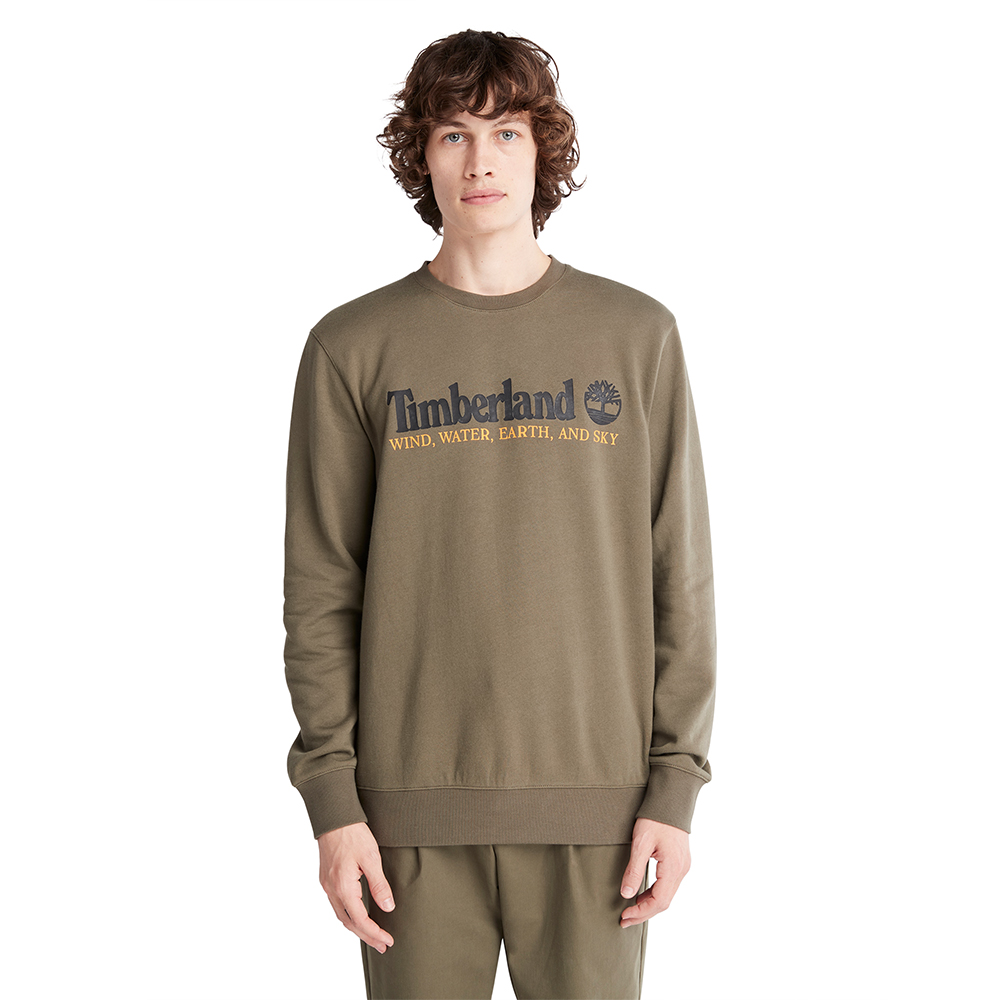 Timberland Ανδρικό Φούτερ Wind Water Earth & Sky Sweatshirt Regular TB0A27HCA58 Χακί