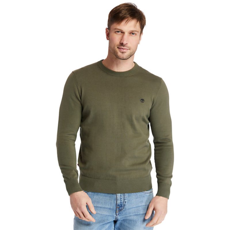 Timberland Ανδρικό Πουλόβερ LS Williams River Cotton YD Crew Sweater TB0A2BMM-A58 Χακί