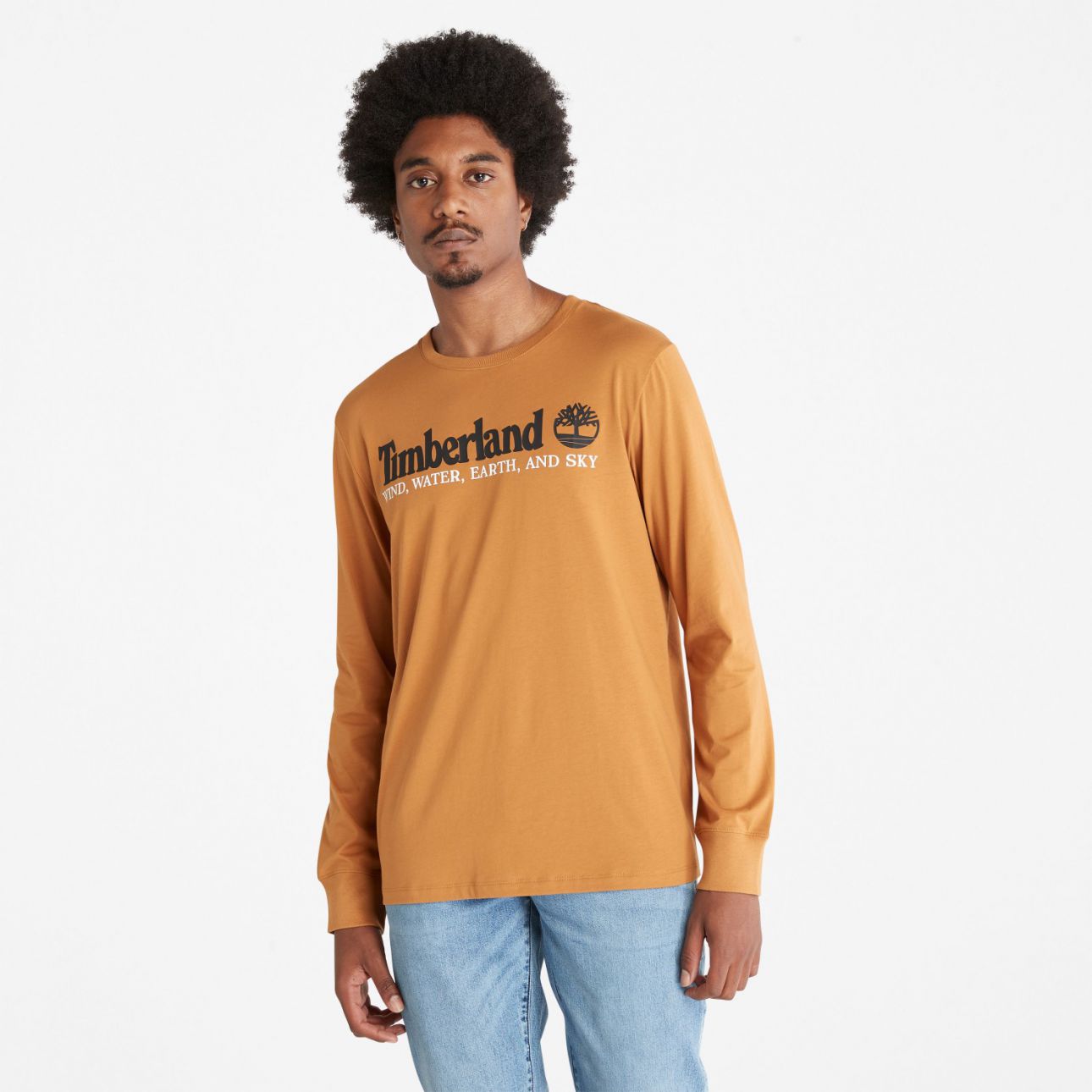 Timberland Ανδρική Μπλούζα Μακρυμάνικη LS Wind Water Earth & Sky Tee Regular TB0A5VM1P47 Μουσταρδί