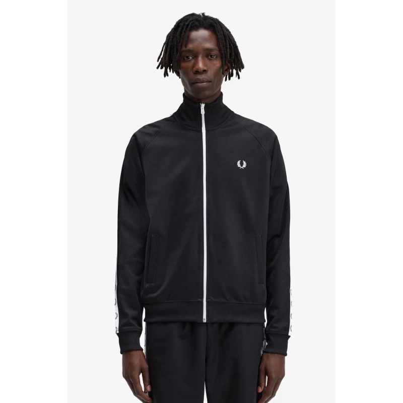 Fred Perry Ανδρική Ζακέτα Taped Track Jacket J4620-198 Μαύρο
