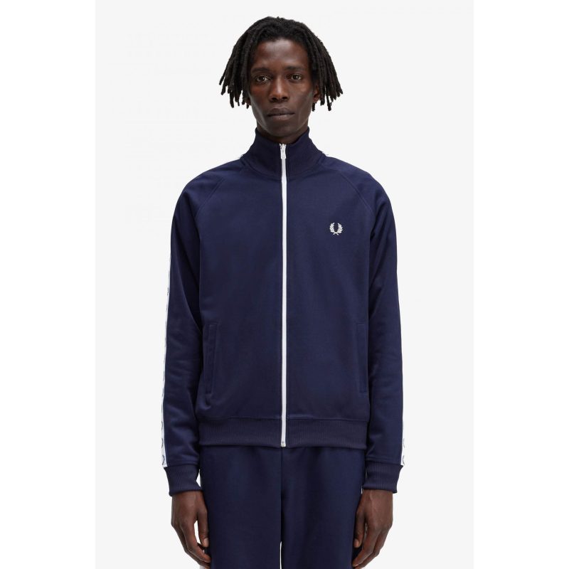 Fred Perry Ανδρική Ζακέτα Taped Track Jacket J4620-885 Μπλε