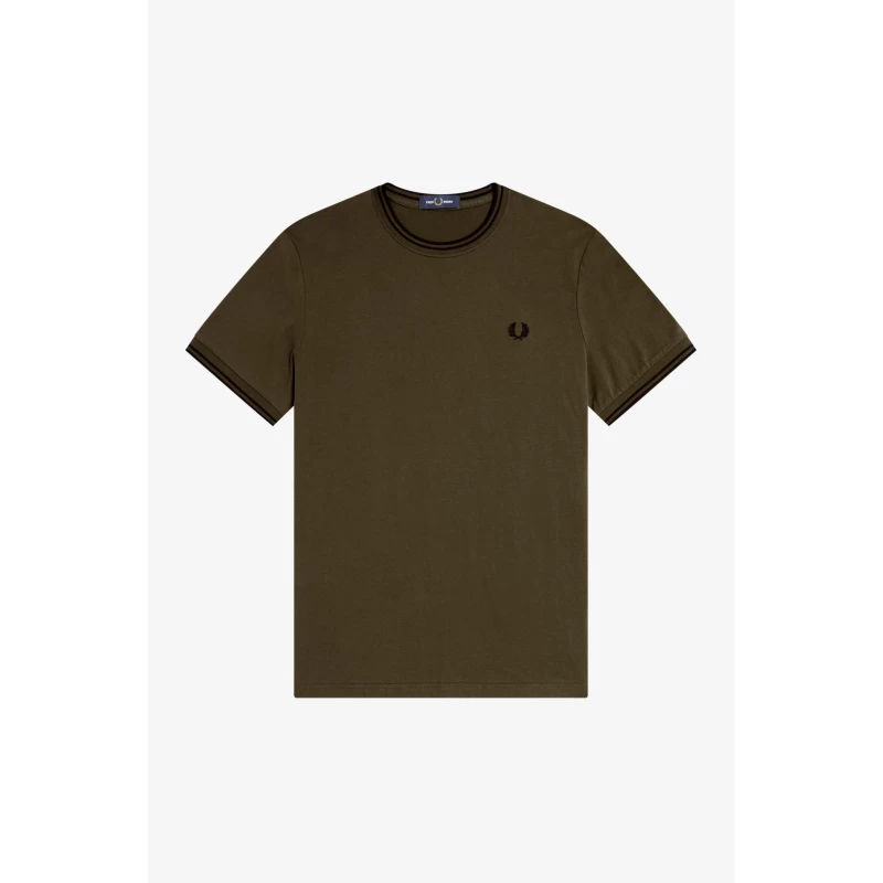 Fred Perry Ανδρική Μπλούζα Τ-Shirt Twin Tipped M1588-Q55 Χακί