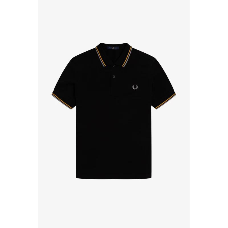 Fred Perry Ανδρική Μπλούζα Twin Tipped Polo M3600-Q40 Μαύρο