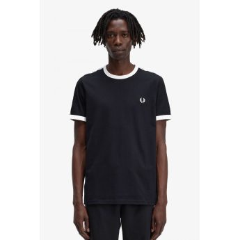 Fred Perry Ανδρικό T-Shirt Taped Ringer T-Shirt M4620-102 Μαύρο