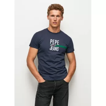 Pepe Jeans Ανδρικό T-shirt Shelby PM508492-594 Μπλε