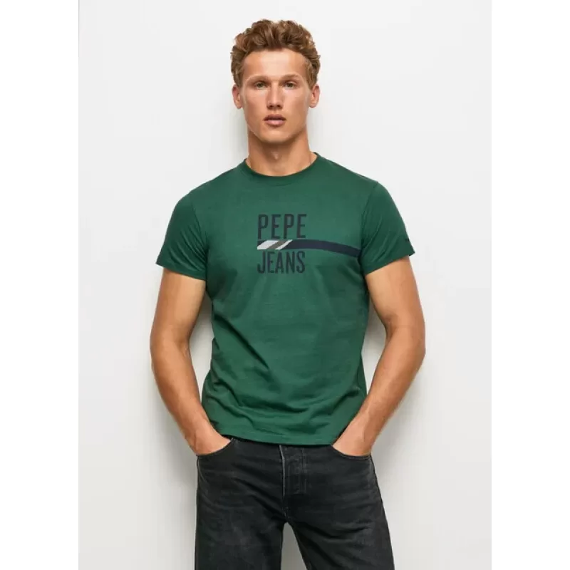 Pepe Jeans Ανδρικό T-shirt Shelby PM508492-682 Πράσινο