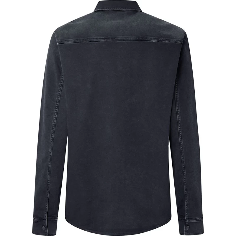 Pepe Jeans Ανδρικό Πουκάμισο Dave Black Denim Shirt PM307671-000 Μαύρο