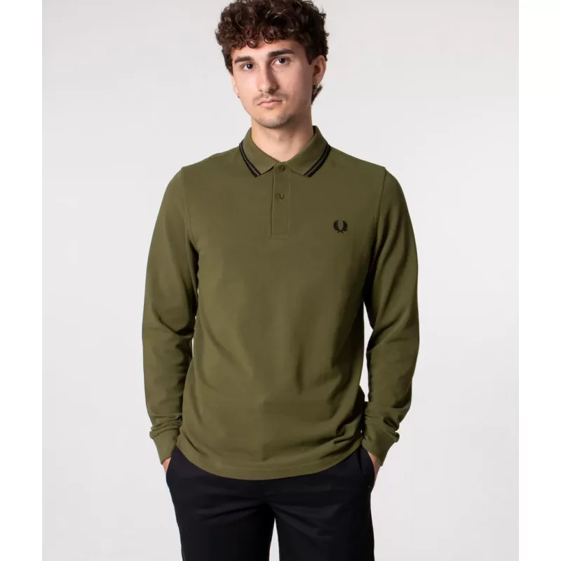 Fred Perry Polo Μακρυμάνικο Ανδρικό The Fred Perry Shirt M3636-Q41 Χακί