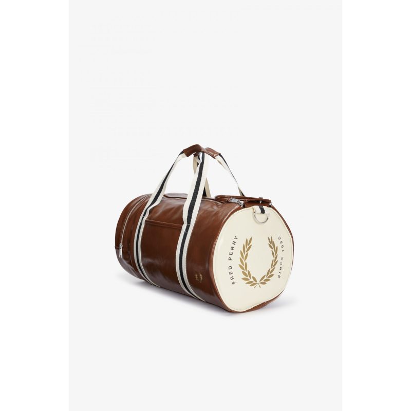 Fred Perry Ανδρική Τσάντα Laurel Wreath Barrel Bag L3237-J89 Καφέ