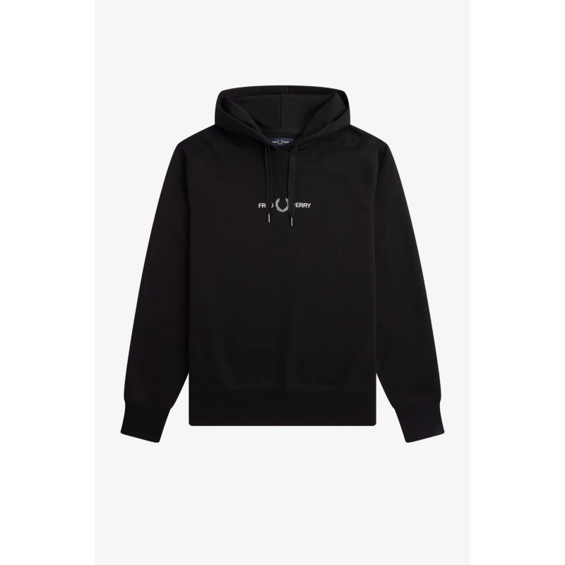 Fred Perry Ανδρικό Φούτερ Με Κουκούλα Embroidered Hooded Sweatshirt M4728-184 Μαύρο