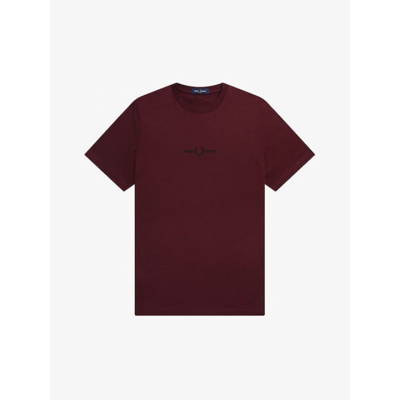 Fred Perry Ανδρική Μπλούζα Embroidered T-Shirt M4580-597 Μπορντό