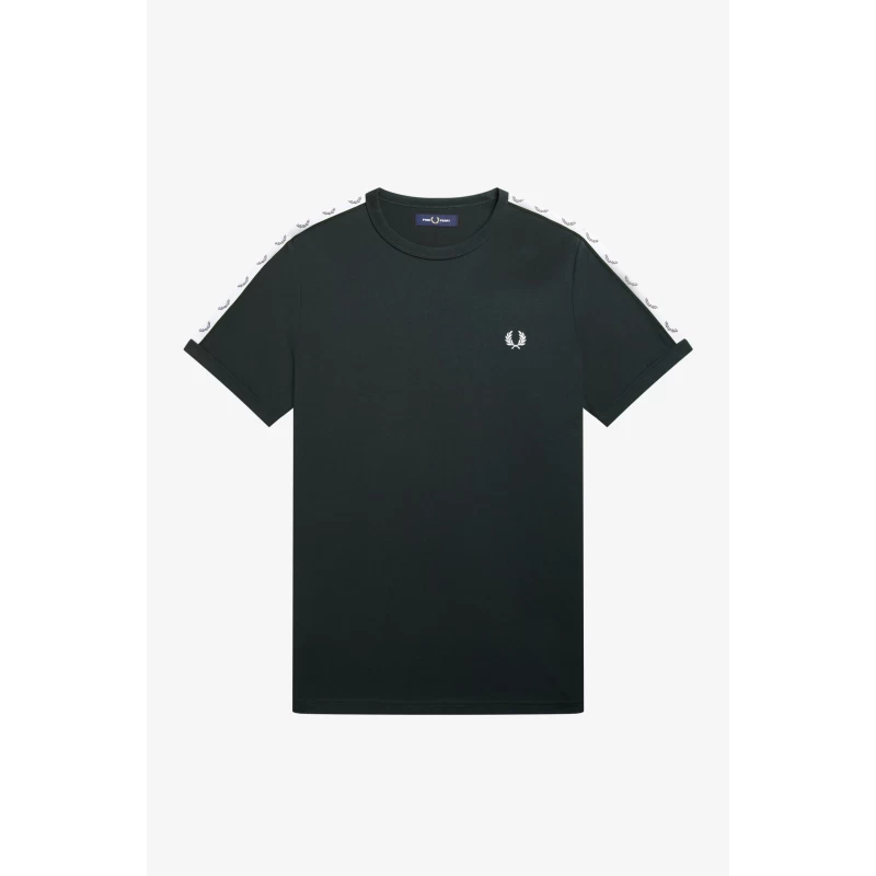 Fred Perry Ανδρικό T-Shirt Contrast Tape Ringer T-shirt M4613-Q20 Χακί