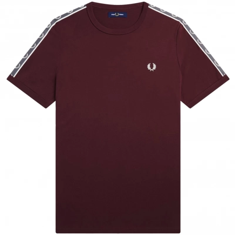 fred perry contrast tape ringer t shirt oxblood p56721 813785 medium tobros.gr