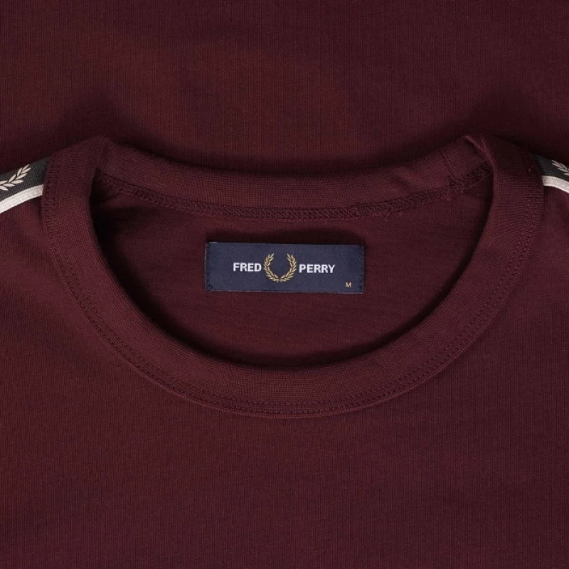 fred perry contrast tape ringer t shirt oxblood p56721 813790 medium tobros.gr