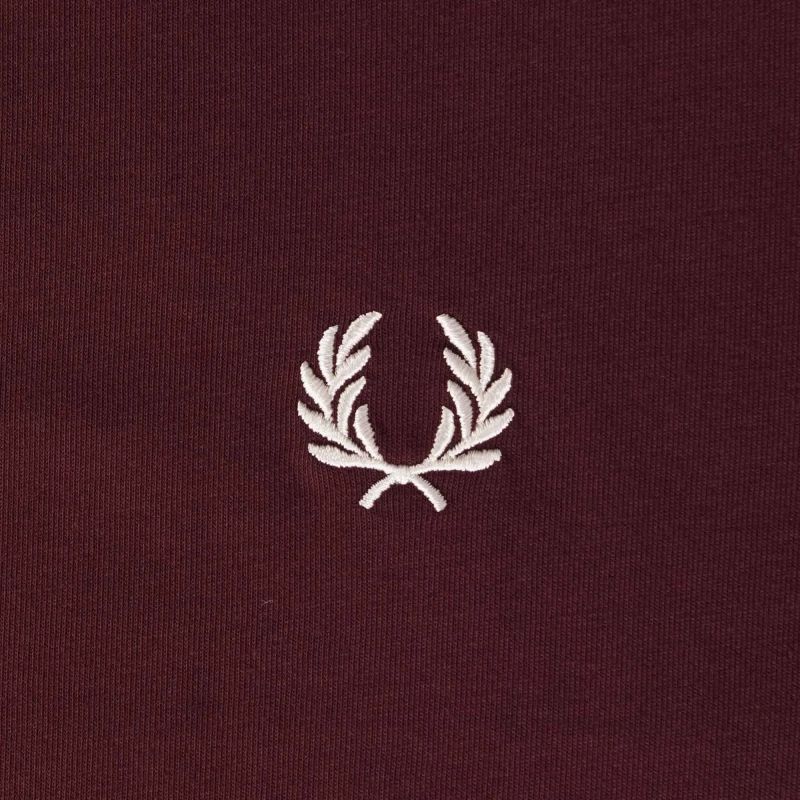 fred perry contrast tape ringer t shirt oxblood p56721 813795 image tobros.gr