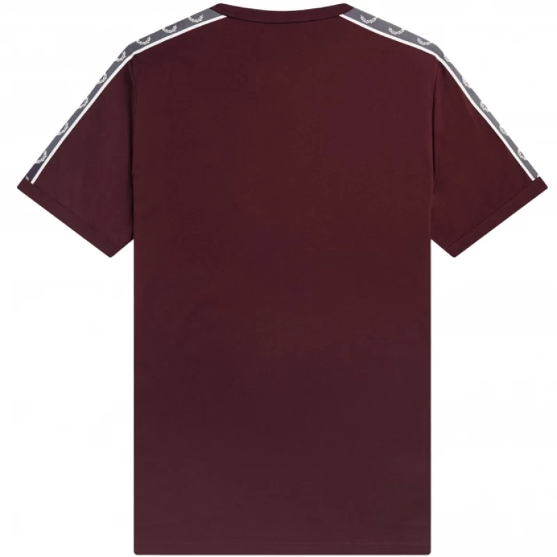 fred perry contrast tape ringer t shirt oxblood p56721 813800 medium tobros.gr