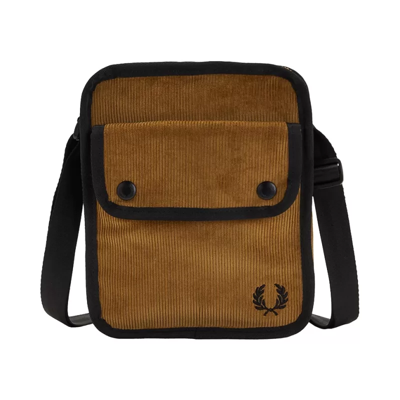 Fred Perry Ανδρικό Τσαντάκι Ώμου Branded Cord Side Bag L5291-450 Μουσταρδί