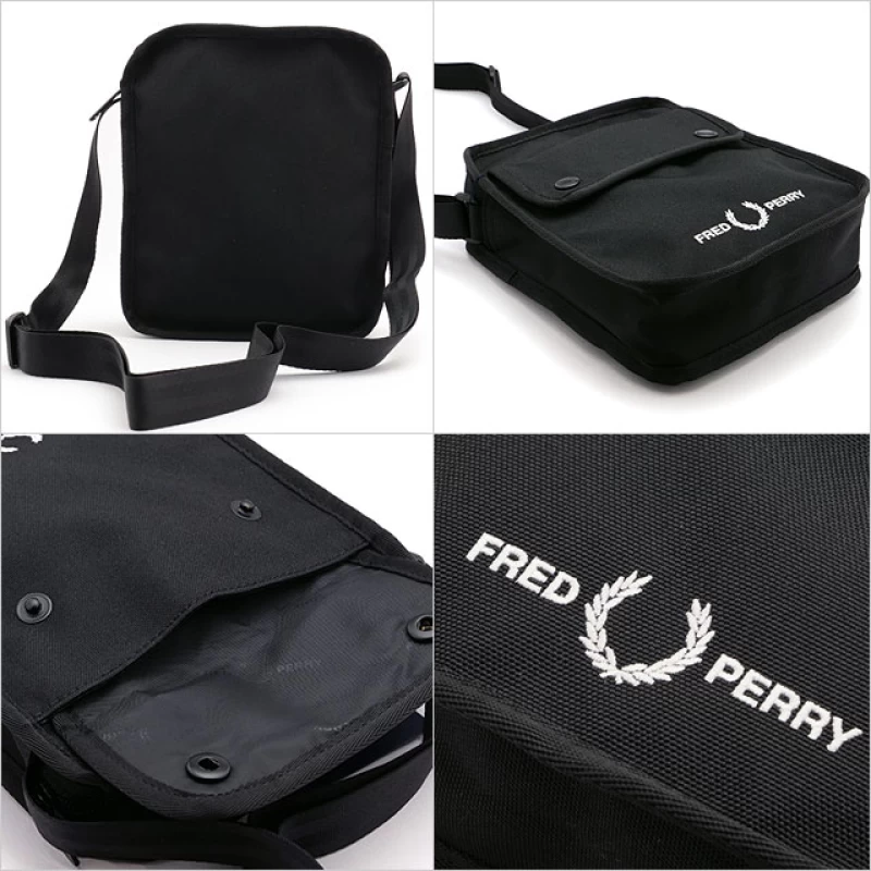 Fred Perry Ανδρικό Τσαντάκι Ώμου Branded Side Bag L5293-102 Μαύρο