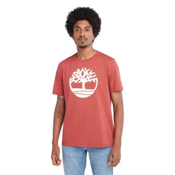 Timberland Ανδρική Μπλούζα T-Shirt River Tree Logo Organic Cotton A2C2R-DH9 Μπορντό