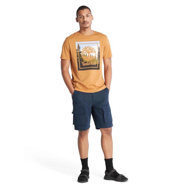 imberland Ανδρική Μπλούζα T-Shirt SS Outdoor Inspired Graphic Tee TB0A6F4KP47-Μπεζ