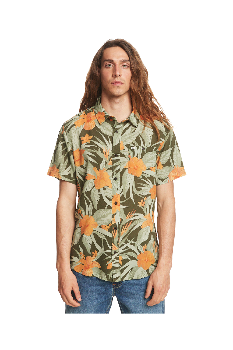 QUIKSILVER Ανδρικό Κοντομάνικο Πουκάμισο Floral EQYWT04476-GPH6 Χακί