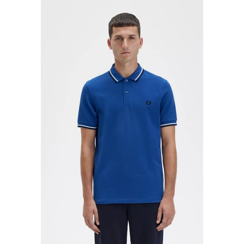 Fred Perry Ανδρική Μπλούζα Twin Tipped Polo M3600-R31 Μπλε