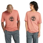 Timberland Ανδρικό T-Shirt SS Refibra Logo Graphic Tee A65XSDJ1 Ροζ