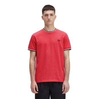 Fred Perry Ανδρική Μπλούζα Τ-Shirt Twin Tipped M1588-279 Κόκκινο