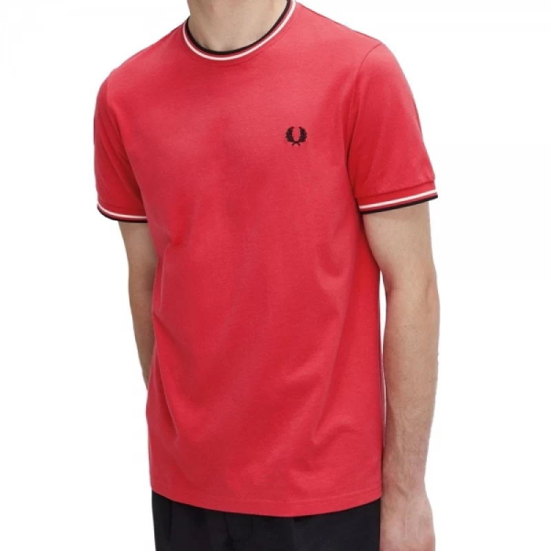 fred perry twin tipped t shirt m1588 washed red 3 tobros.gr