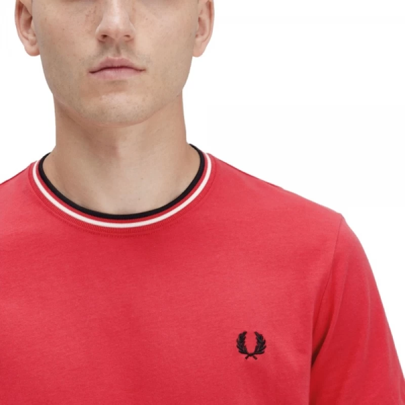 fred perry twin tipped t shirt m1588 washed red 4 tobros.gr