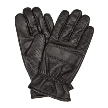 Fred Perry Ανδρικά Δερμάτινα Γάντια Perforated Leather Gloves C2125-102 Μαύρο