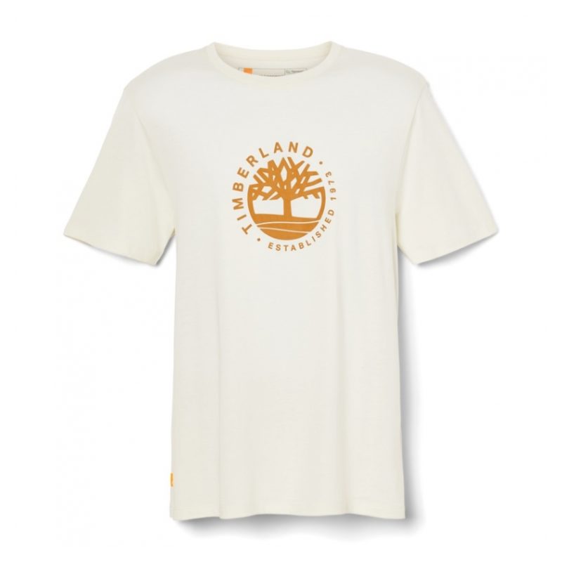 Timberland Ανδρικό T-Shirt SS Refibra Logo Graphic Tee A65XSCM9 Εκρού