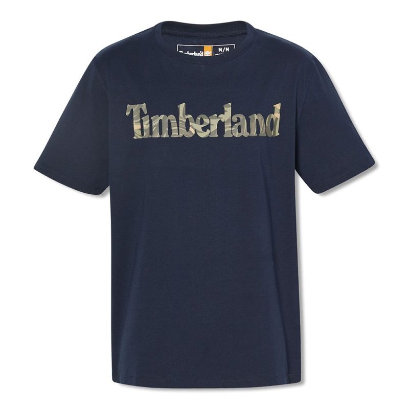 Timberland Ανδρική Μπλούζα T-Shirt SS Linear Camo Tee A68N1-433 Μπλε