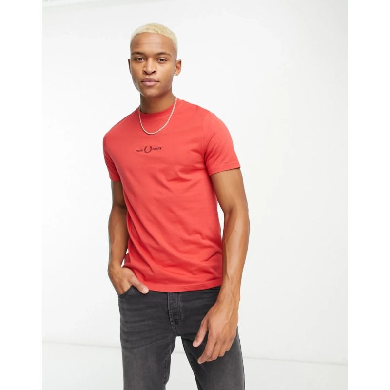 Fred Perry Ανδρική Μπλούζα Embroidered T-Shirt M4580-279 Κόκκινο