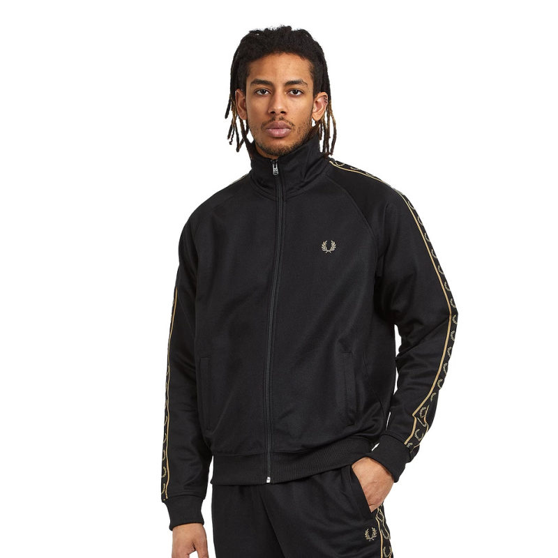 Fred Perry Ανδρική Ζακέτα Contrast Tape Track Jacket J5557-R91 Μαύρο