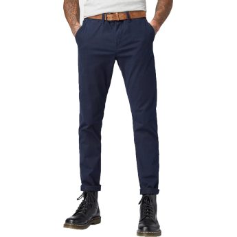 Tom Tailor Ανδρικό Παντελόνι Slim Chino With Belt 1008253-10668 Μπλε