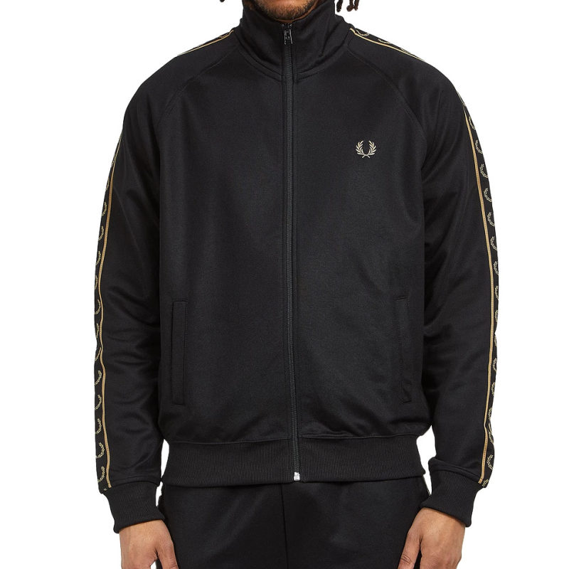 3 fred perry contrast tape track jacket black warmstone tobros.gr